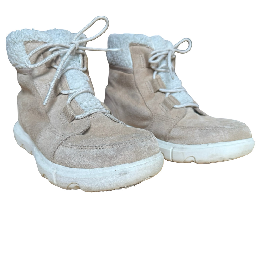 Sorel Explorer II Carnival Cozy Boots Beige Lace Up Ankle Winter Shoes sz 10